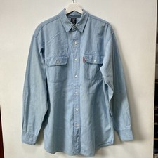 Warner Brothers Denim Jacket Shirt Men’s Size Medium M Looney Tunes Embroidered