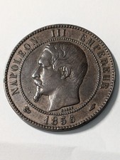 1856 France Dix 10 Centimes Napoleon III Coin | Some Lustre with minting Errors.