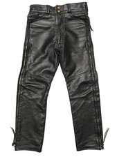Used Langlitz Leathers Side Zip Leather Pants Size W 40-42 Black
