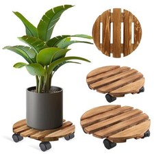 2 Pack 12 Plant Caddy with Wheels Heavy Duty Metal Plant Stand with Wheels/
