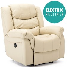 SEATTLE ELECTRIC LEATHER AUTO RECLINER ARMCHAIR SOFA HOME LOUNGE CHAIR