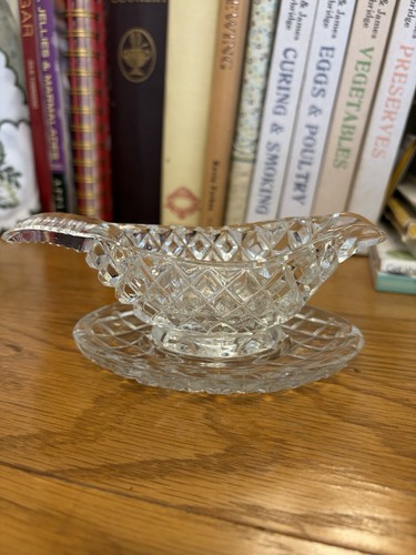 Small vintage glass sauce boat - vintage,