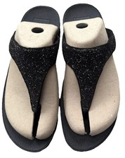Fitflop Lulu Black Glitterball Toe-thong Sandals - Size 7 - Hardly Worn