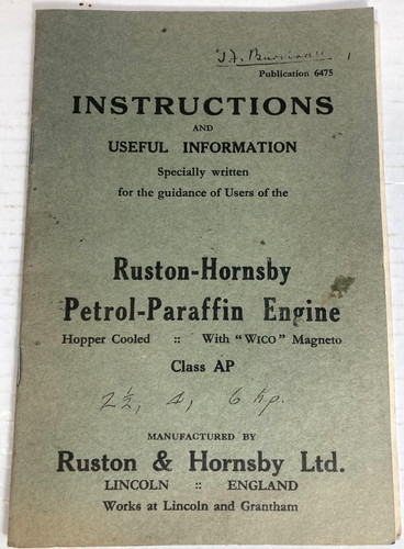 Ruston hornsby instruction - hornsby,