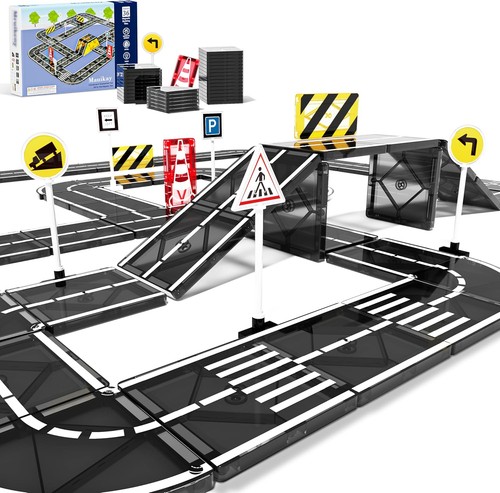 Magnetic tiles road set - tiles, for
