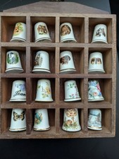 16 English Bone China Thimbles