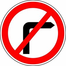  Road traffic No Right turn