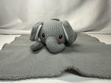 Walgreens Elephant Lovey Soft Gray Knit Security Blanket Plush Baby Comforter
