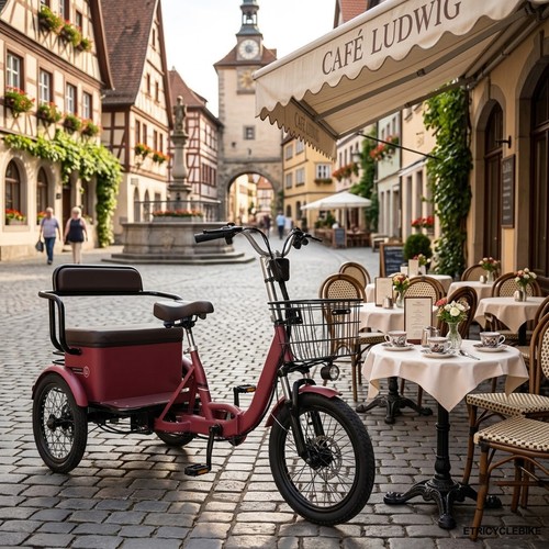 Red e cargo tricycle - red, e-cargo