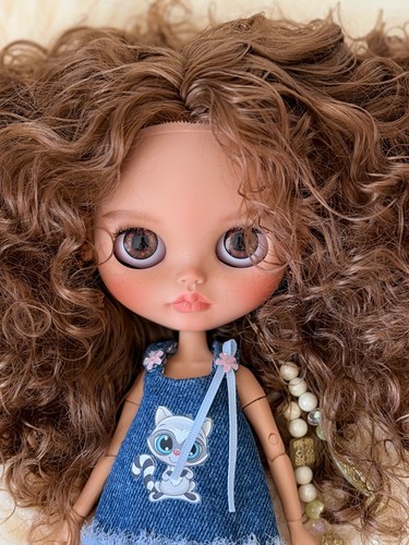 Custom blythe style doll wavy - doll,,