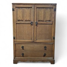 Linenfold Oak Cabinet Cupboard