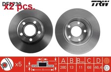 X2 PCS FRONT BRAKE DISC ROTORS