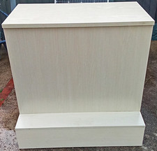 Shop counter reception desk  cupboard storage cream upper shelf 2 sliding doors