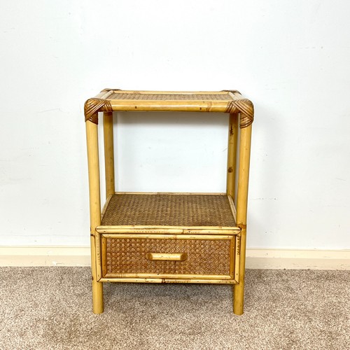 Vintage rattan bedside table - vintage,