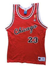 Michael Jordan Champion Chicago Bulls ROOKIE GOLD ANNIVERSARY Jersey 90s Red 40