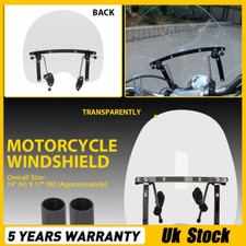 7/8'' 1'' Motorcycle Screen Windscreen Windshield Deflector Large Bars Universal