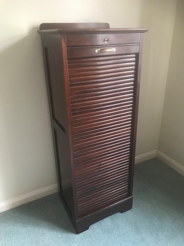 Antique mahogany tambour - , nine