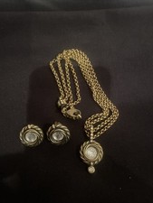 ERMANI BULATTI - Belcher Chain Necklace  & Earrings 1980 Antique Gold Tone