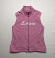 Carhartt y2k rose pink spell out embroidered gilet fleece (M)