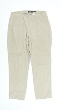 Robell Women Beige Marie Tapered Trousers Size 12 Viscose Blend