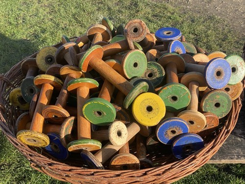 Vintage wooden bobbin - vintage,
