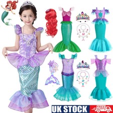 Carnival Party Fancy Dress Girls Mermaid Ariel Princess Halloween Costume Skirt.