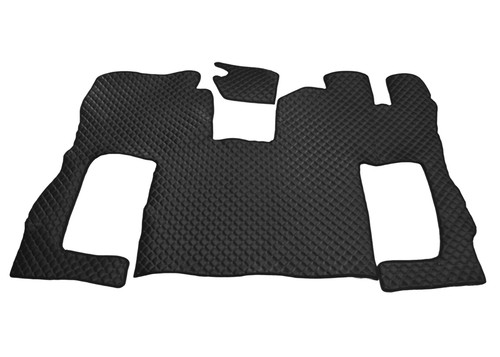 Black eco leather floor mats - leather,