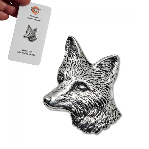 Fox pin badge pewter - badge,
