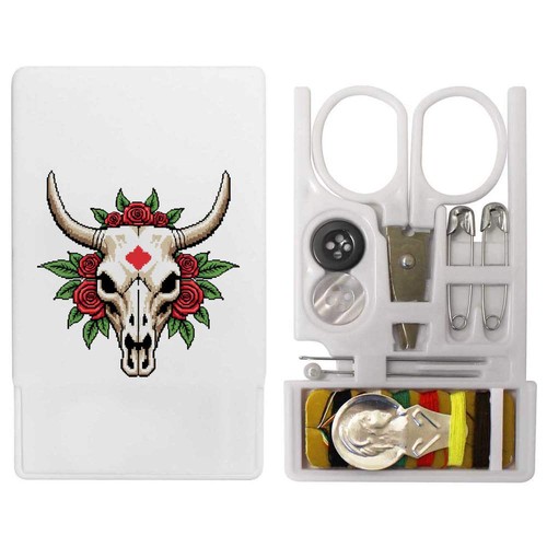 Pixel cow skull roses - cow,