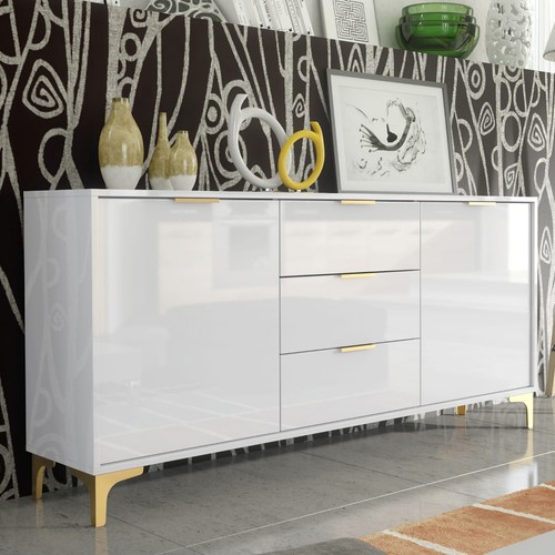 Luxury white high - gloss, 140cm