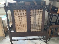 Antique oak cane carved