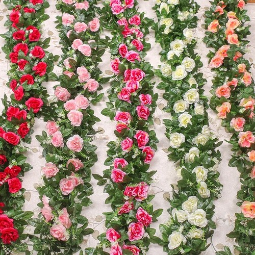 Silk artificial roses - 2.2m,