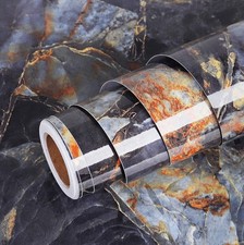 Blue Gold Marble Self Adhesive