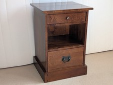 Laura Ashley Garrat 2 Drawer Garrett Side/Bedside/Lamp Table, Dark Chestnut