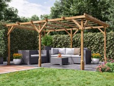 Wooden Pergola 4m x 3m Kit DIY Garden Plants Frame Pressure Treated Utopia