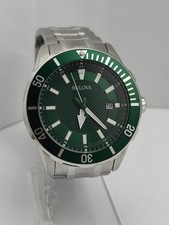 bulova mens classic sport green dial watch 98B359