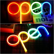 LED Open Sign For Shop Window Display illuminated `D Sign Super Bright NEW