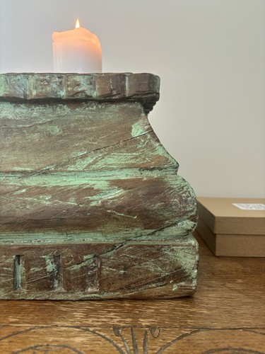 Antique wooden column base