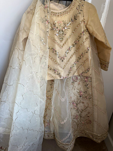 Girls beige embroidered - girls,