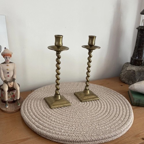 Pair vintage solid brass - of,
