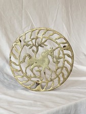 Vintage Brass Unicorn Trivet