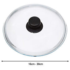 Glass Lid Saucepan Frying Pan Rice Slow Cooker Steamer Wok Knob 16 - 30 cm