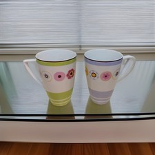 Maxwell & Williams "Floral Portrait" Multicoloured Tall Coffee / Tea Mugs - x 2