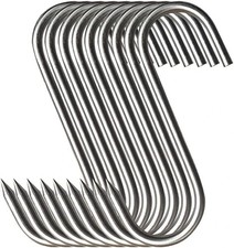 20PCS Stainless Steel Meat Hooks – 5.9IN Heavy-Duty Butcher Hooks for Hanging