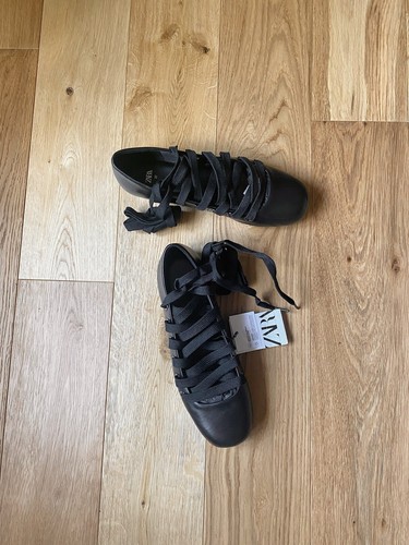 Zara black leather lace - zara,