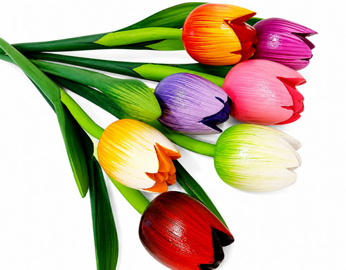 Wooden tulips holland wood - wooden,