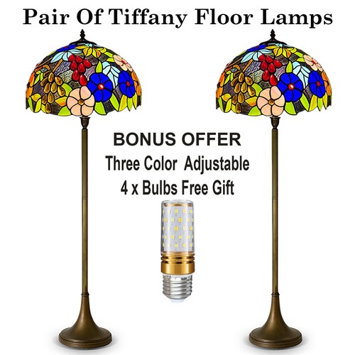 Pair tiffany inspired flower - pair,