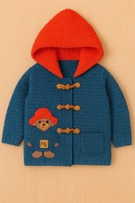 Baby 6 months - 1 Year Paddington Bear Knitted Cardigan Coat Jacket Pattern Only