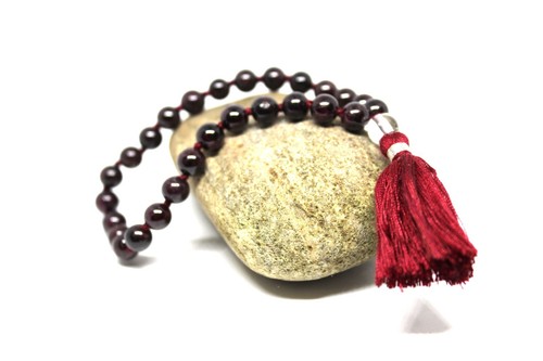 Garnet japa mala - garnet, bracelet