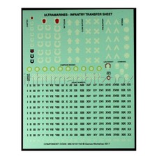 DEC34 DECALCO TRANSFER SHEET SPACE MARINE ULTRAMARINE 10*13 WARHAMMER 40000